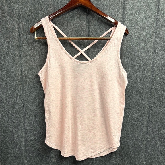 LOFT Pink Backless Tank Top with Criss-Cross Straps - Picture 1 of 5